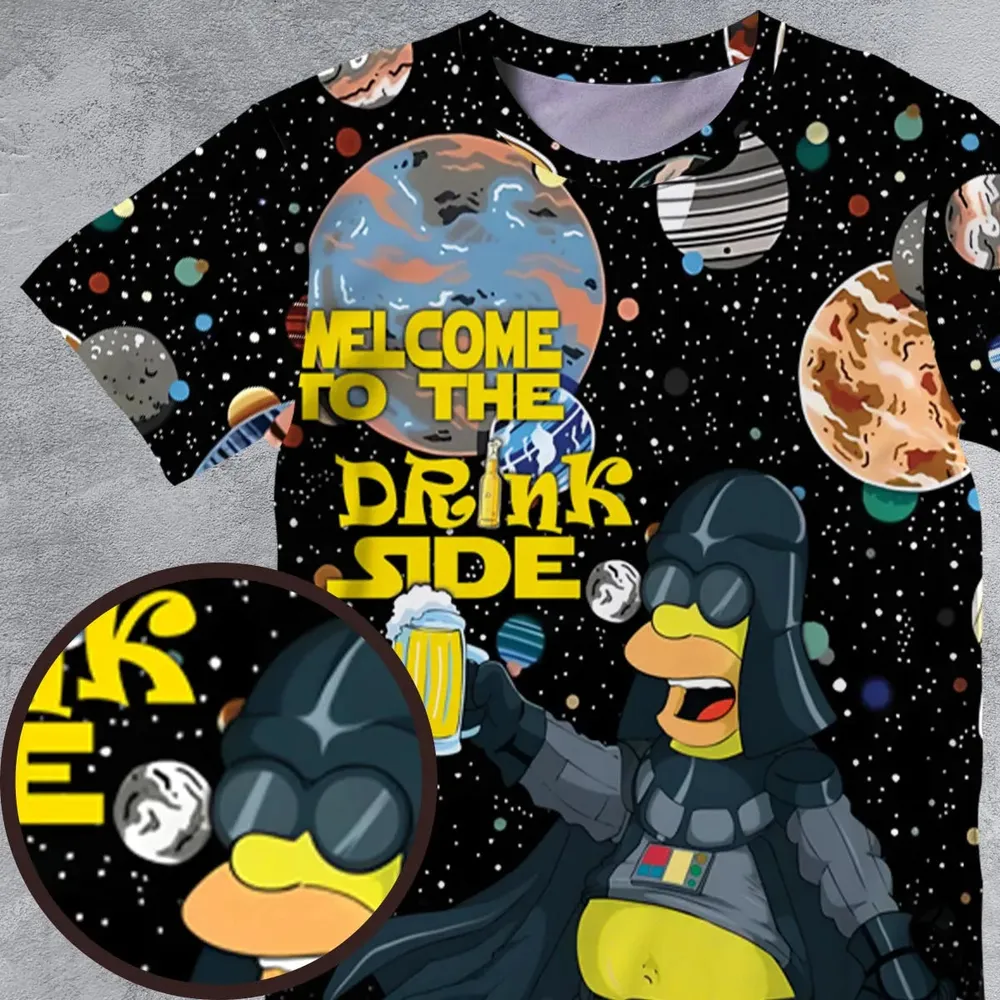 Simpson Darth Vader Welcome To The Drink Side All-Over Print Unisex T-Shirt - 4