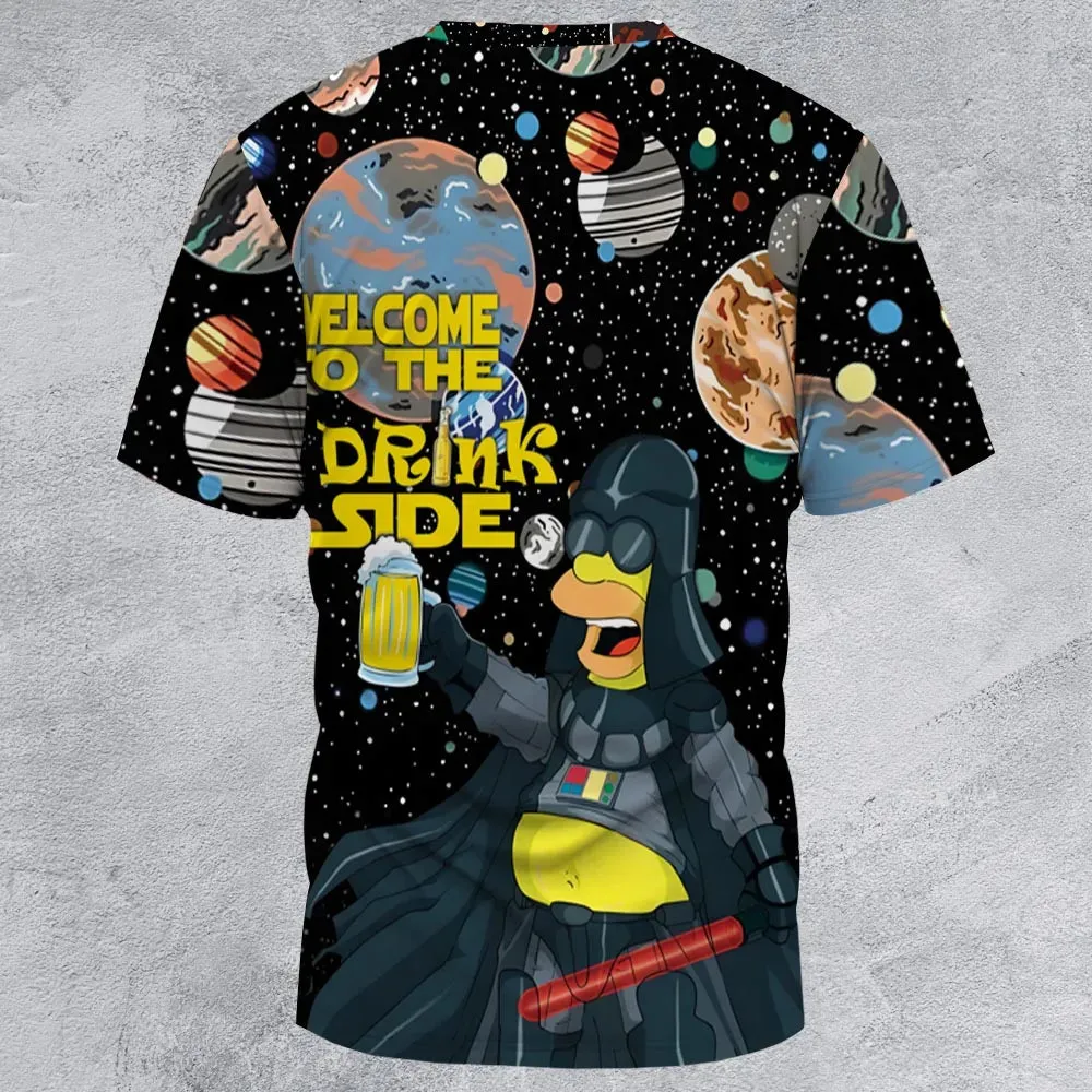 Simpson Darth Vader Welcome To The Drink Side All-Over Print Unisex T-Shirt - 3