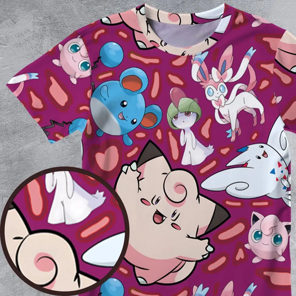 Fairy Type Pokemon All-Over Print Unisex T-Shirt - 4