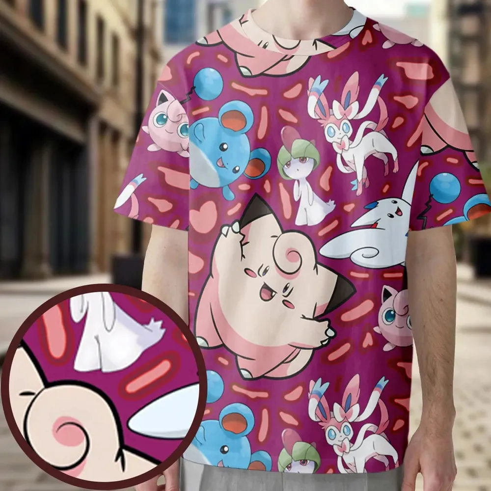 Fairy Type Pokemon All-Over Print Unisex T-Shirt - 3