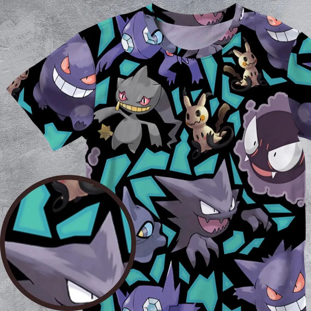 Ghost Type Pokemon All-Over Print Unisex T-Shirt - 4