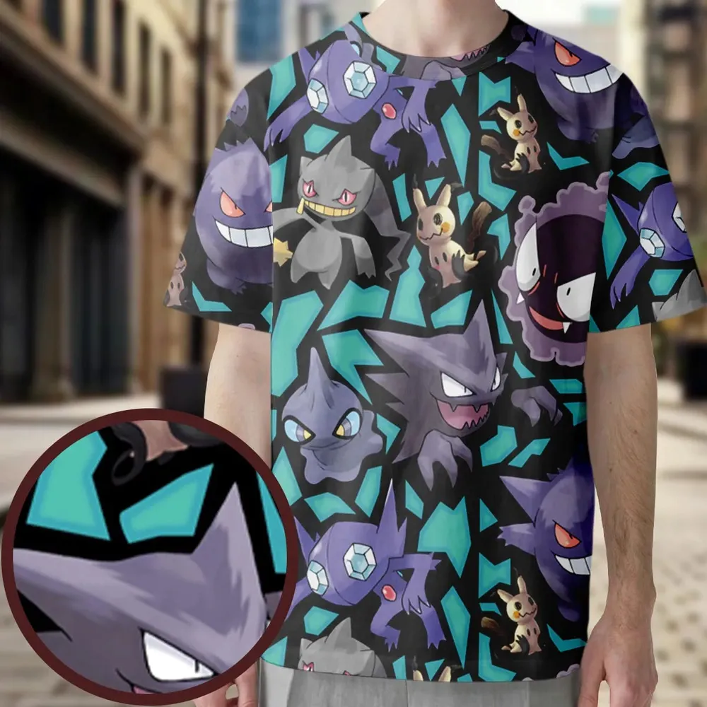 Ghost Type Pokemon All-Over Print Unisex T-Shirt - 3
