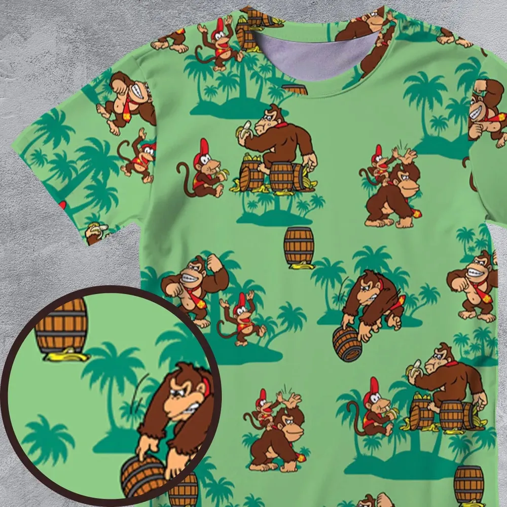 Donkey Kong & Diddy Kong All-Over Print Unisex T-Shirt - 4