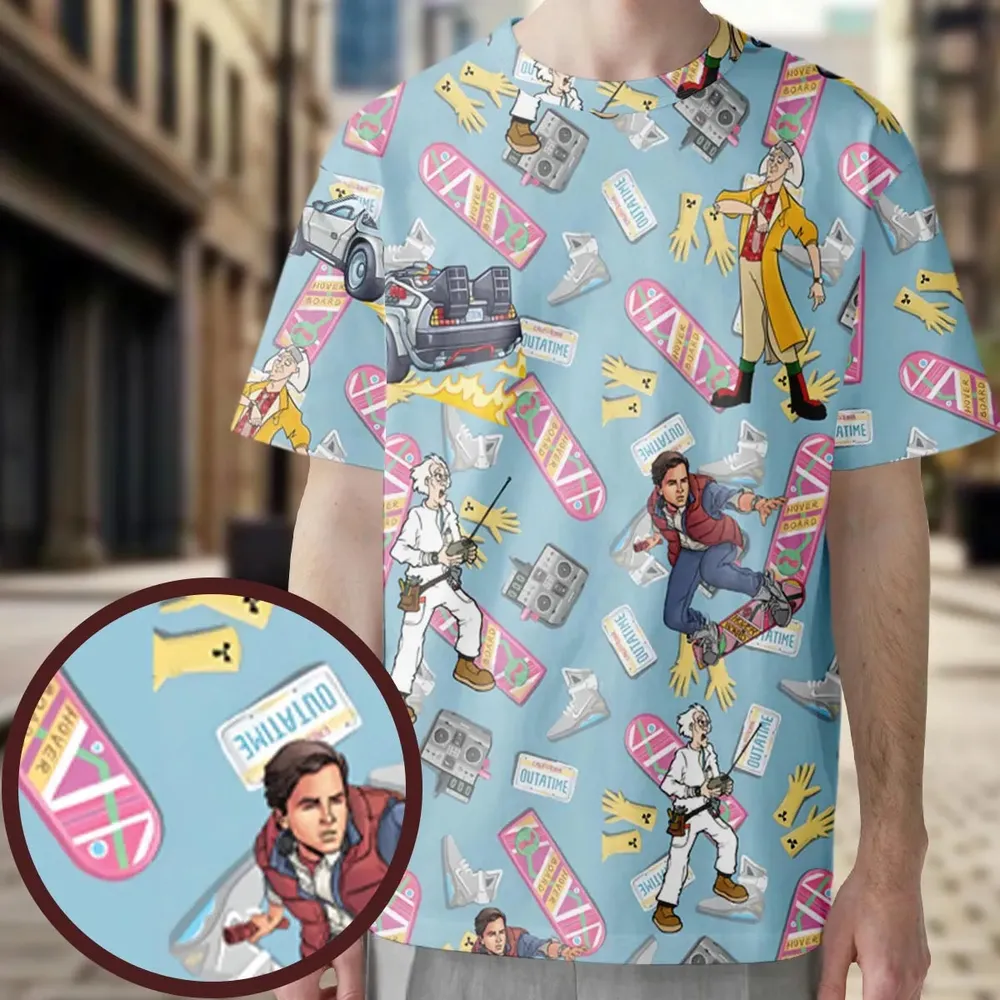 Marty McFly Dr. Emmett Brown Back To The Future All-Over Print Unisex T-Shirt - 4
