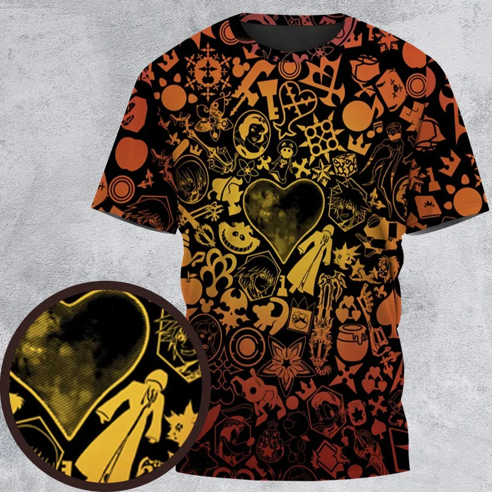 Red Key Heart Kingdom Hearts All-Over Print Unisex T-Shirt - 2