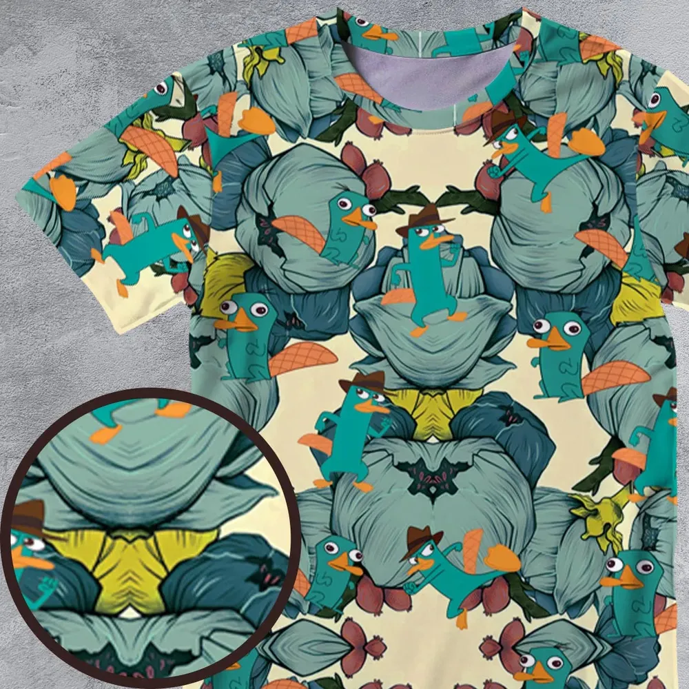Perry The Platypus Phineas and Ferb All-Over Print Unisex T-Shirt - 4