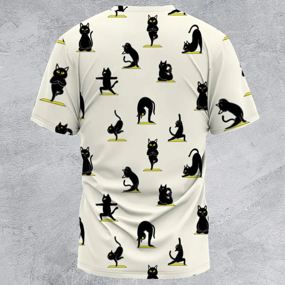 Bombay Cat Yoga Pattern All-Over Print Unisex T-Shirt - 3