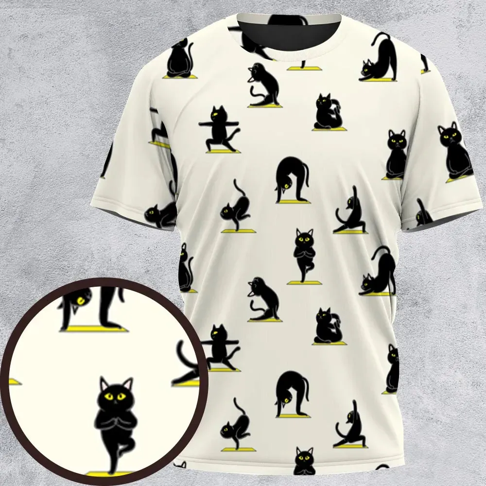 Bombay Cat Yoga Pattern All-Over Print Unisex T-Shirt - 2