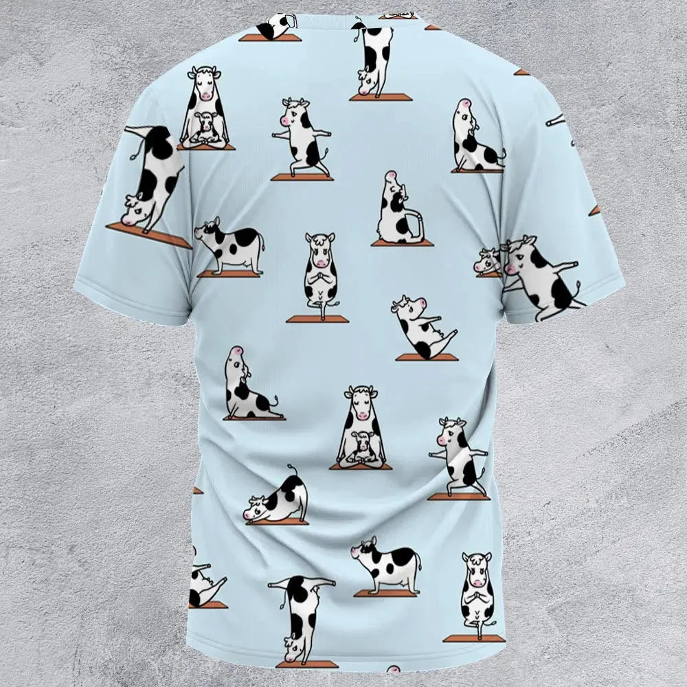 Moo Yoga Pattern All-Over Print Unisex T-Shirt - 2