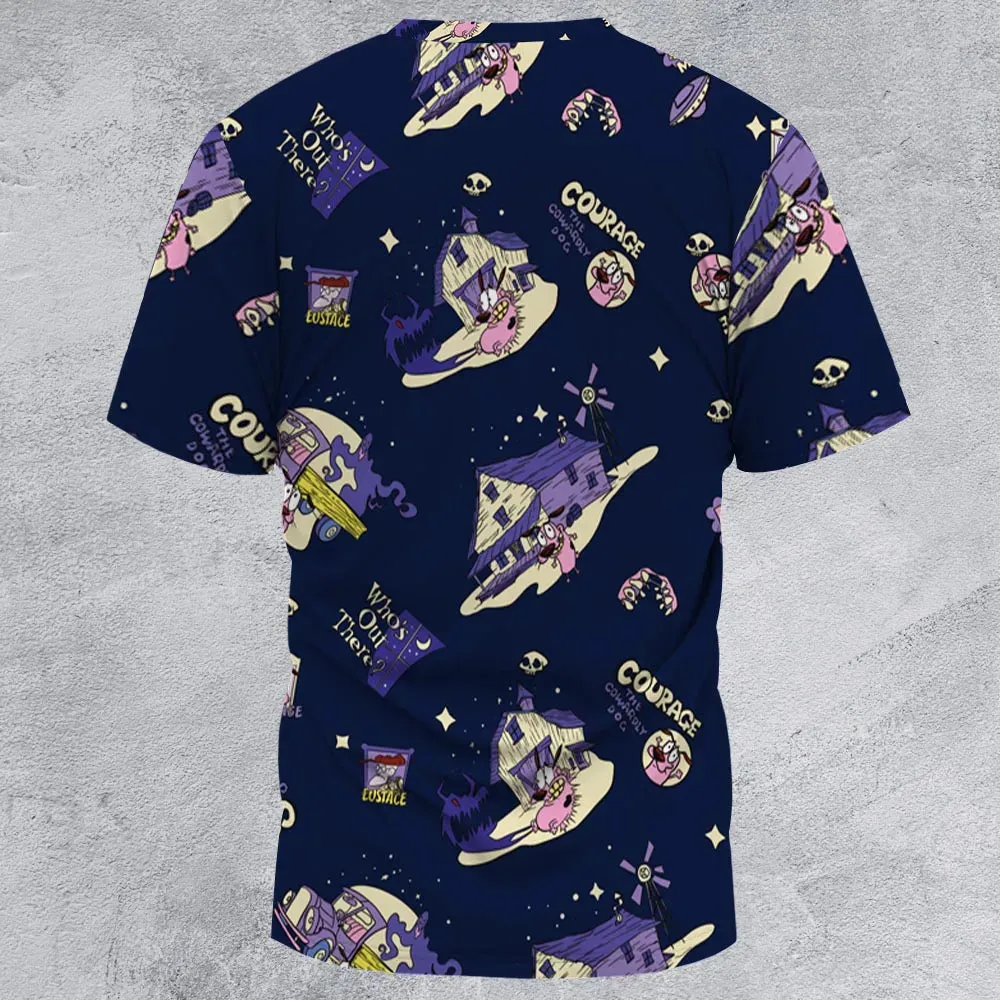 Courage the Cowardly Dog Scenic All-Over Print Unisex T-Shirt - 3
