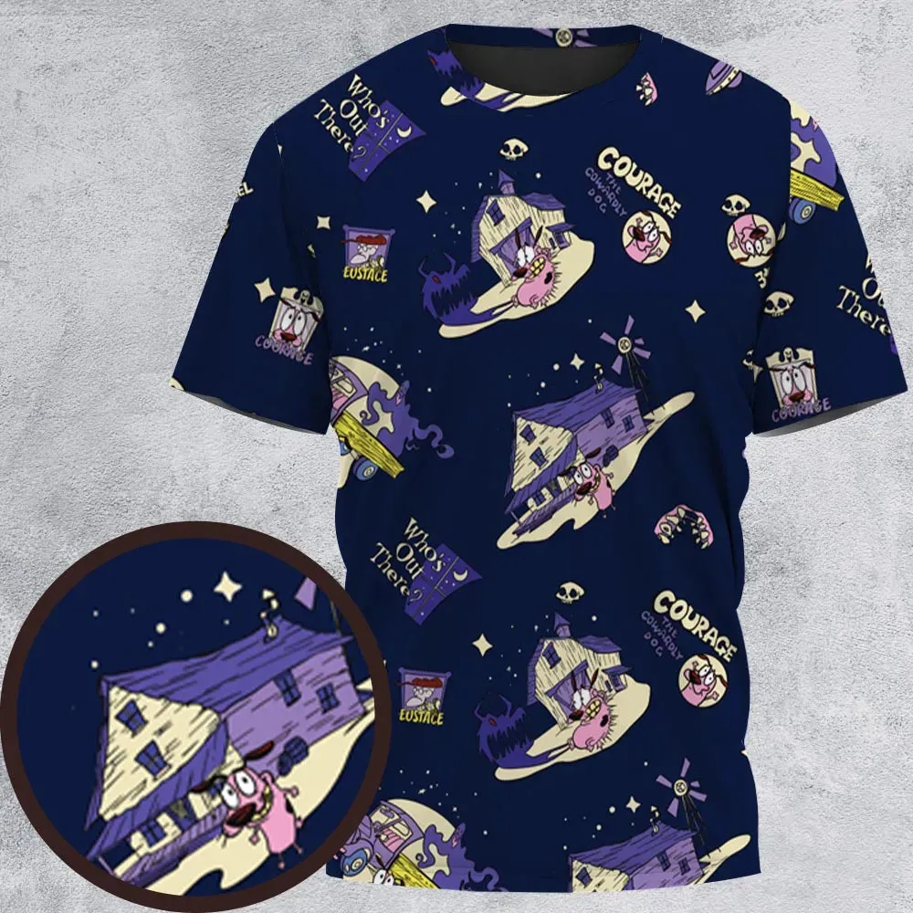 Courage the Cowardly Dog Scenic All-Over Print Unisex T-Shirt - 2