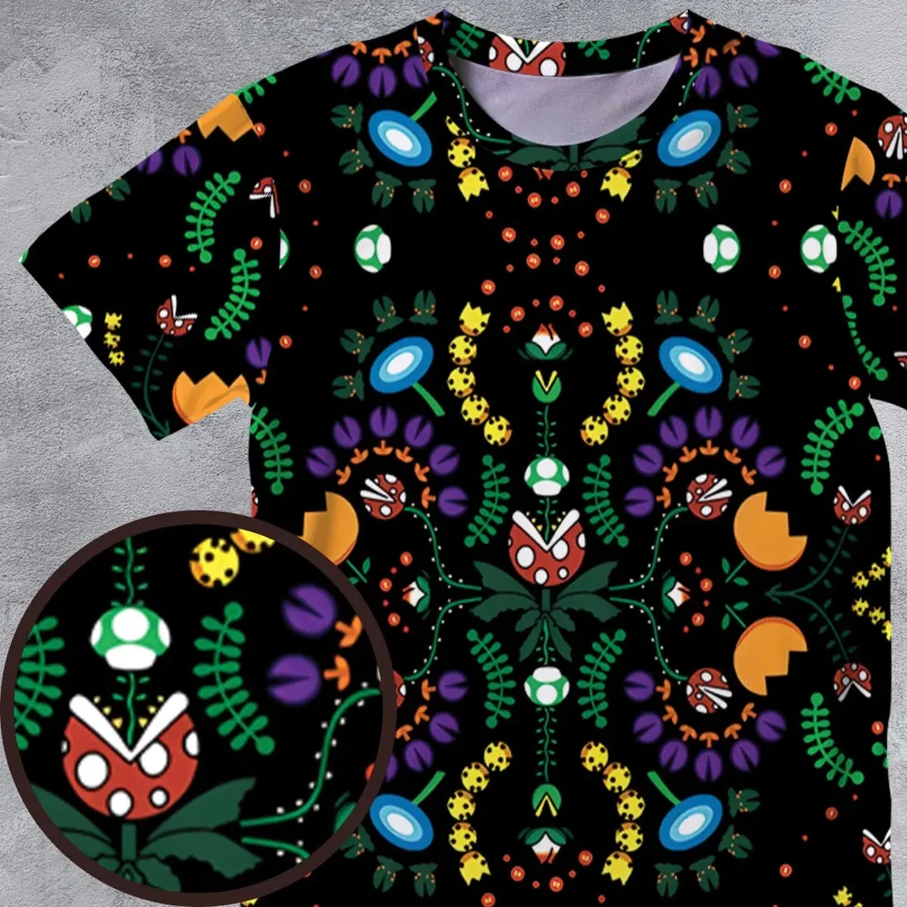 Mario Bros Piranha Plant All-Over Print Unisex T-Shirt - 4