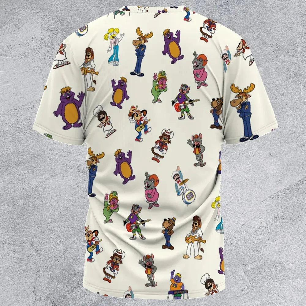 80s Pizza Time Theater Hawaiian Shirt Chuck E Cheese All-Over Print Unisex T-Shirt - 3