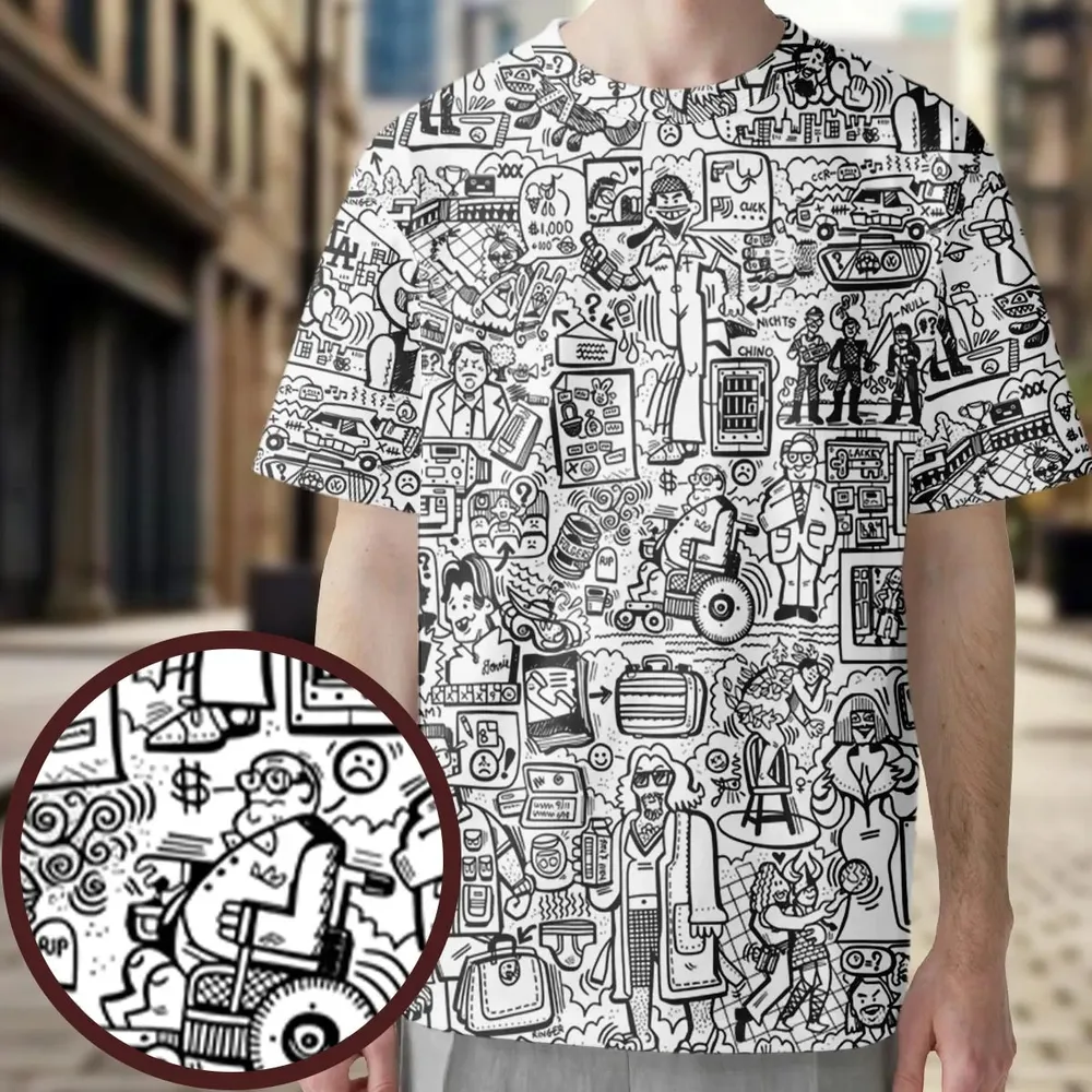 The Big Lebowski Doodles All-Over Print Unisex T-Shirt - 3