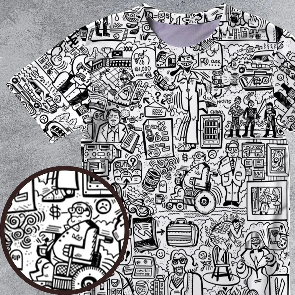 The Big Lebowski Doodles All-Over Print Unisex T-Shirt - 4