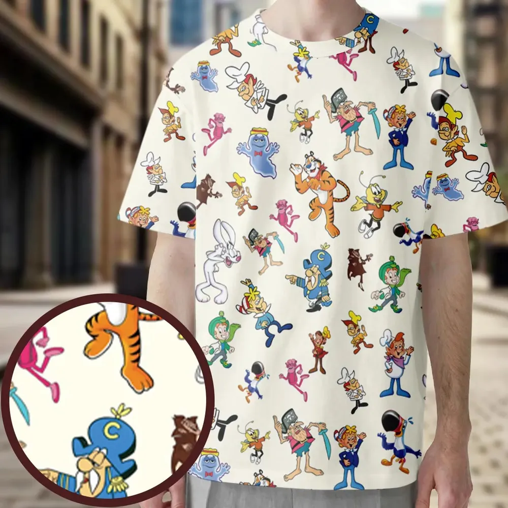 80s 90s Commercial Mascot Cereal All-Over Print Unisex T-Shirt - 4