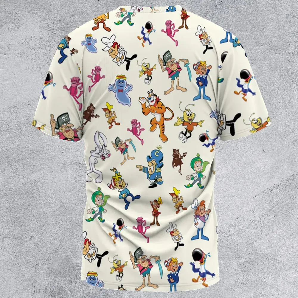 80s 90s Commercial Mascot Cereal All-Over Print Unisex T-Shirt - 3