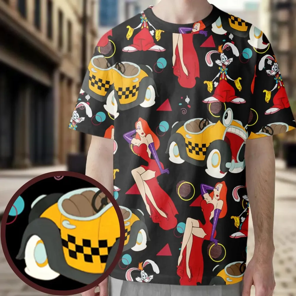 Retro 90s Jessica Rabbit Roger Rabbit All-Over Print Unisex T-Shirt - 3