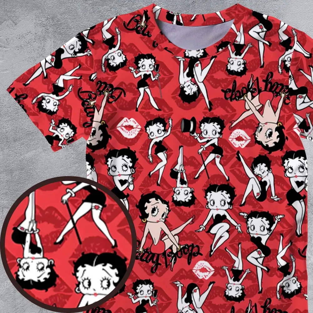 Betty Boop Singer Cartoon Sexy All-Over Print Unisex T-Shirt - 4