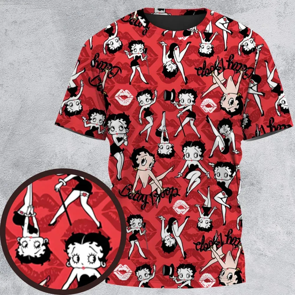Betty Boop Singer Cartoon Sexy All-Over Print Unisex T-Shirt - 2