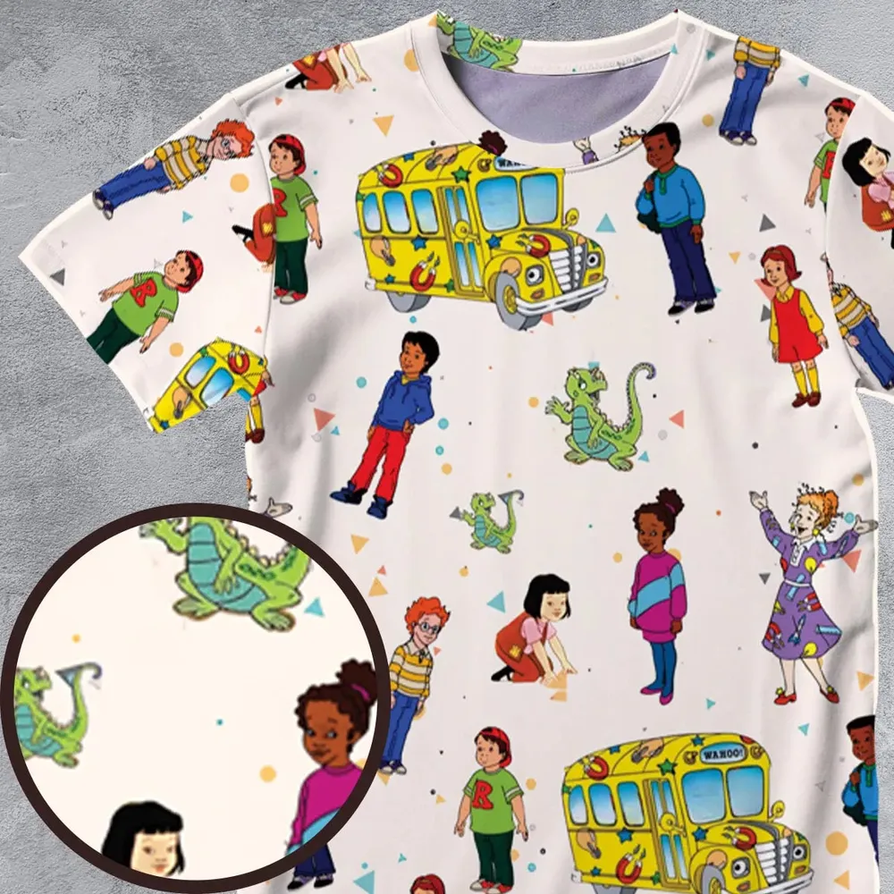 The Magic School Bus Characters All-Over Print Unisex T-Shirt - 4