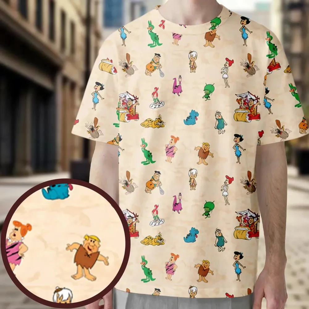 Bedrock The Flintstones All-Over Print Unisex T-Shirt - 3