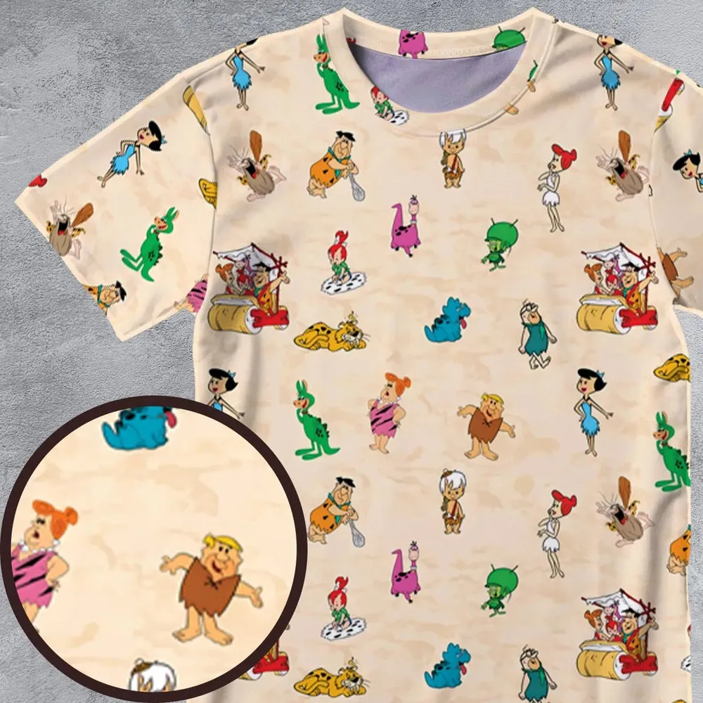 Bedrock The Flintstones All-Over Print Unisex T-Shirt - 4