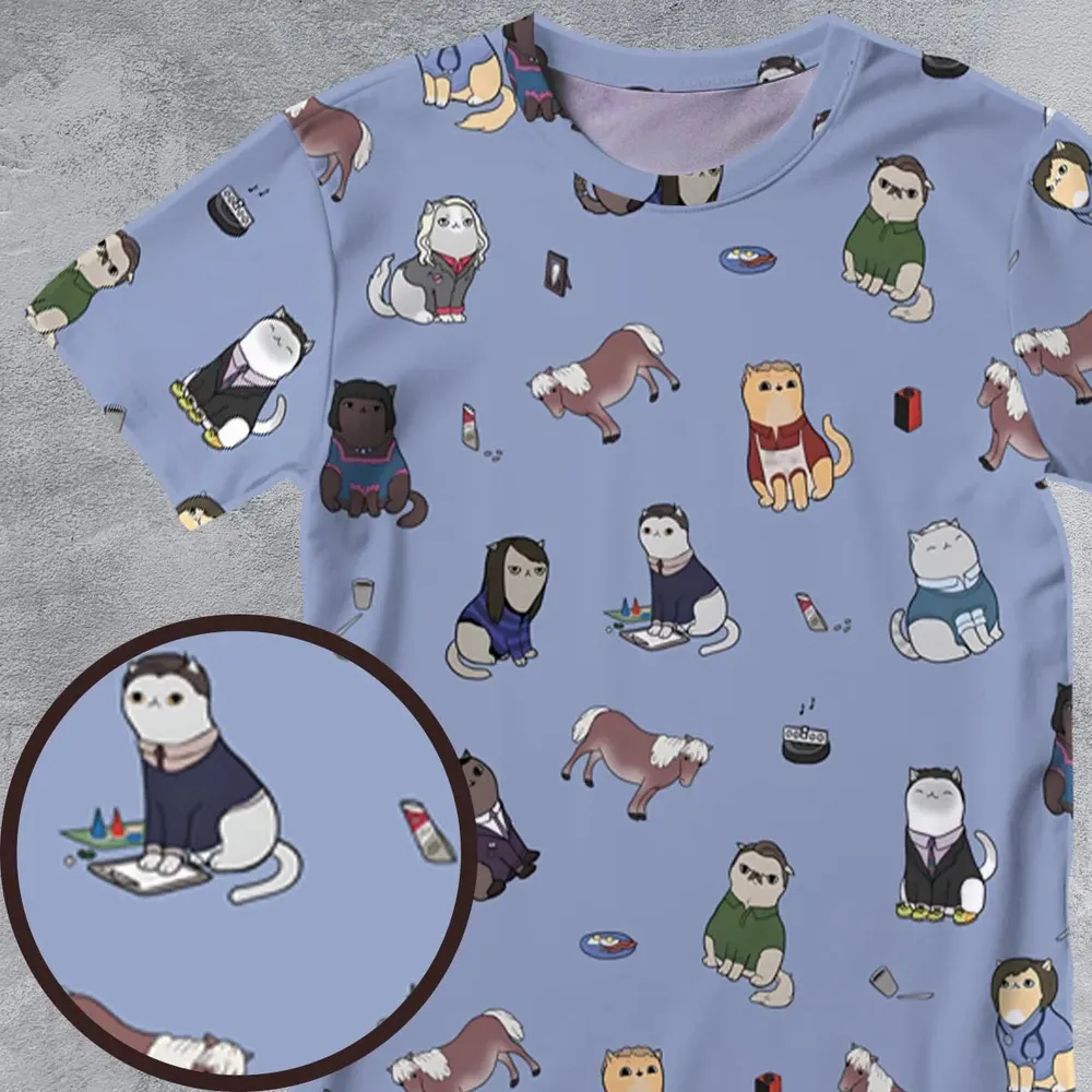 Purrs and Recreation Parks and Recreation All-Over Print Unisex T-Shirt - 4