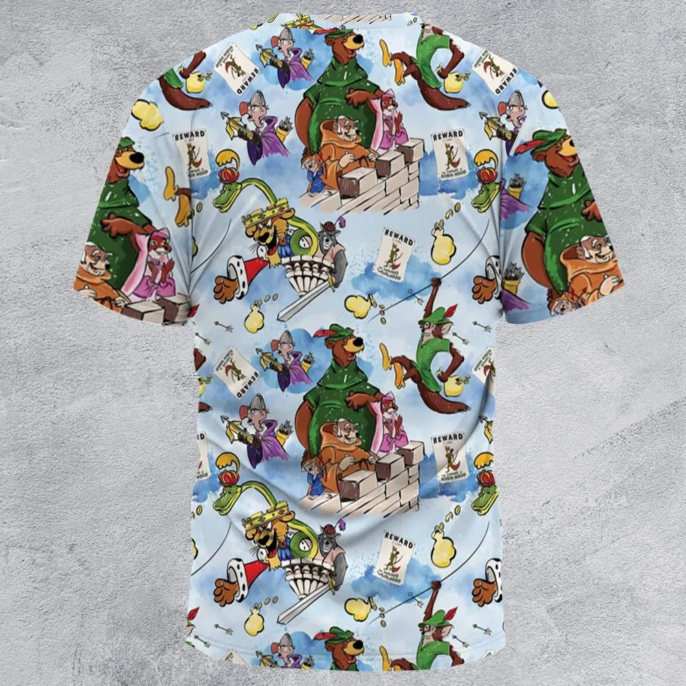 Robin Hood Characters Pattern All-Over Print Unisex T-Shirt - 2