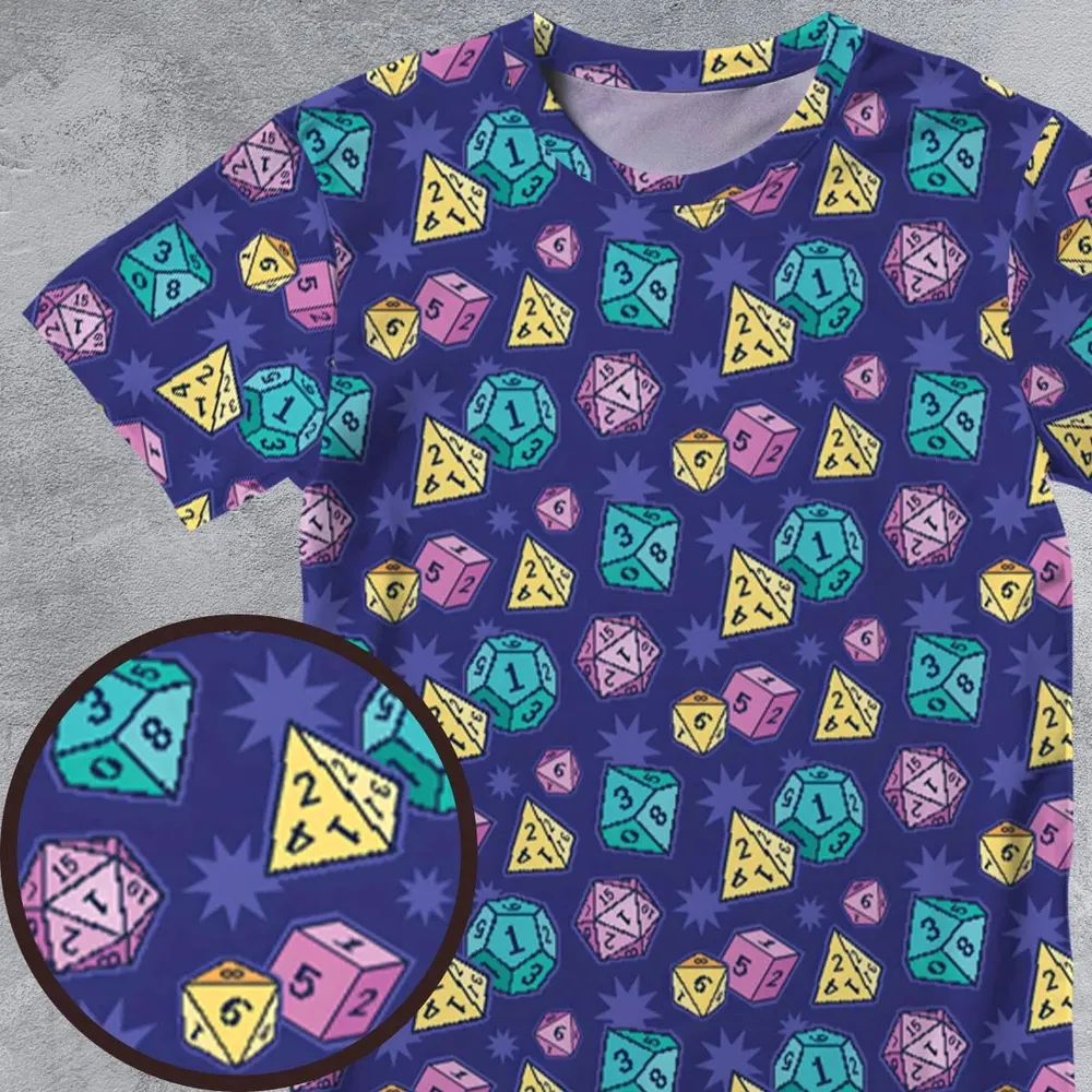 Pixel Dice DnD All-Over Print Unisex T-Shirt - 4