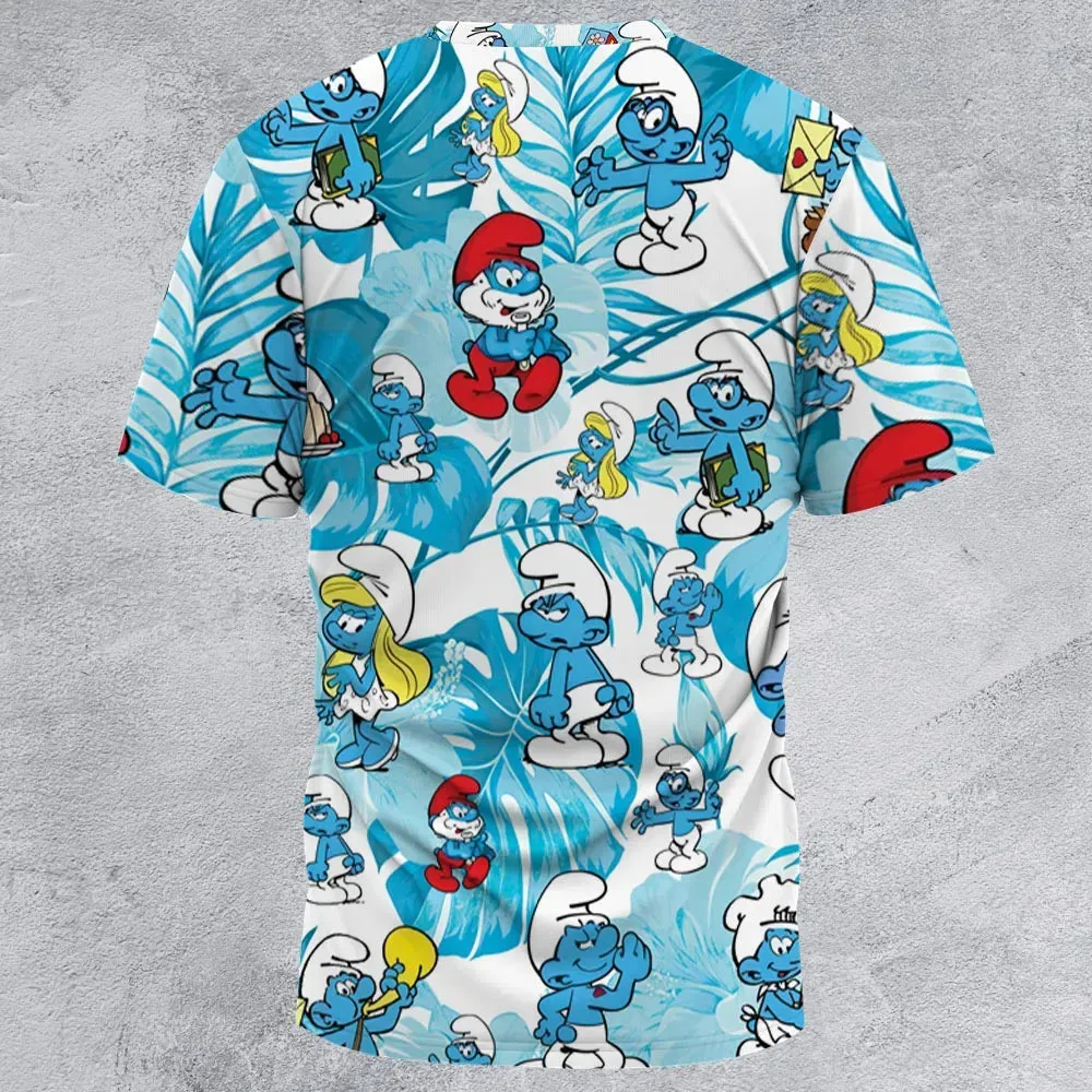 The Smurfs Pattern All-Over Print Unisex T-Shirt - 3