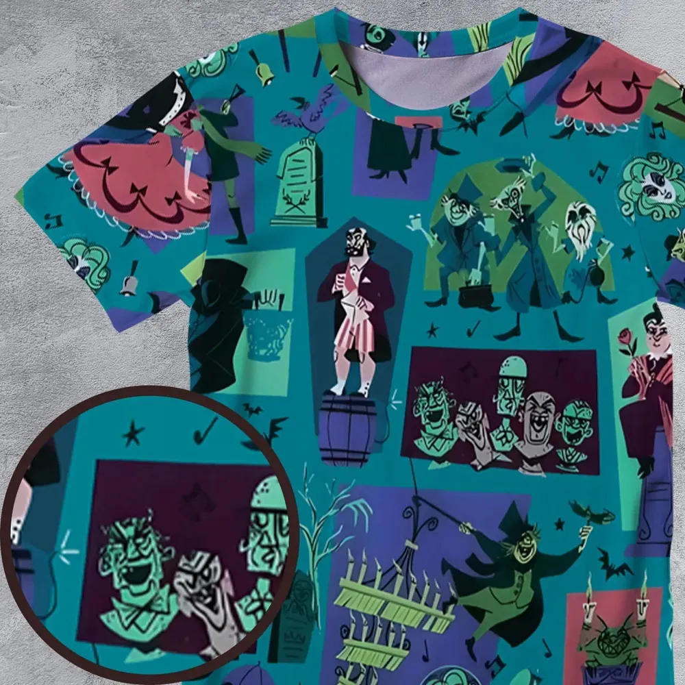 Haunted Chic Haunted Mansion All-Over Print Unisex T-Shirt - 4