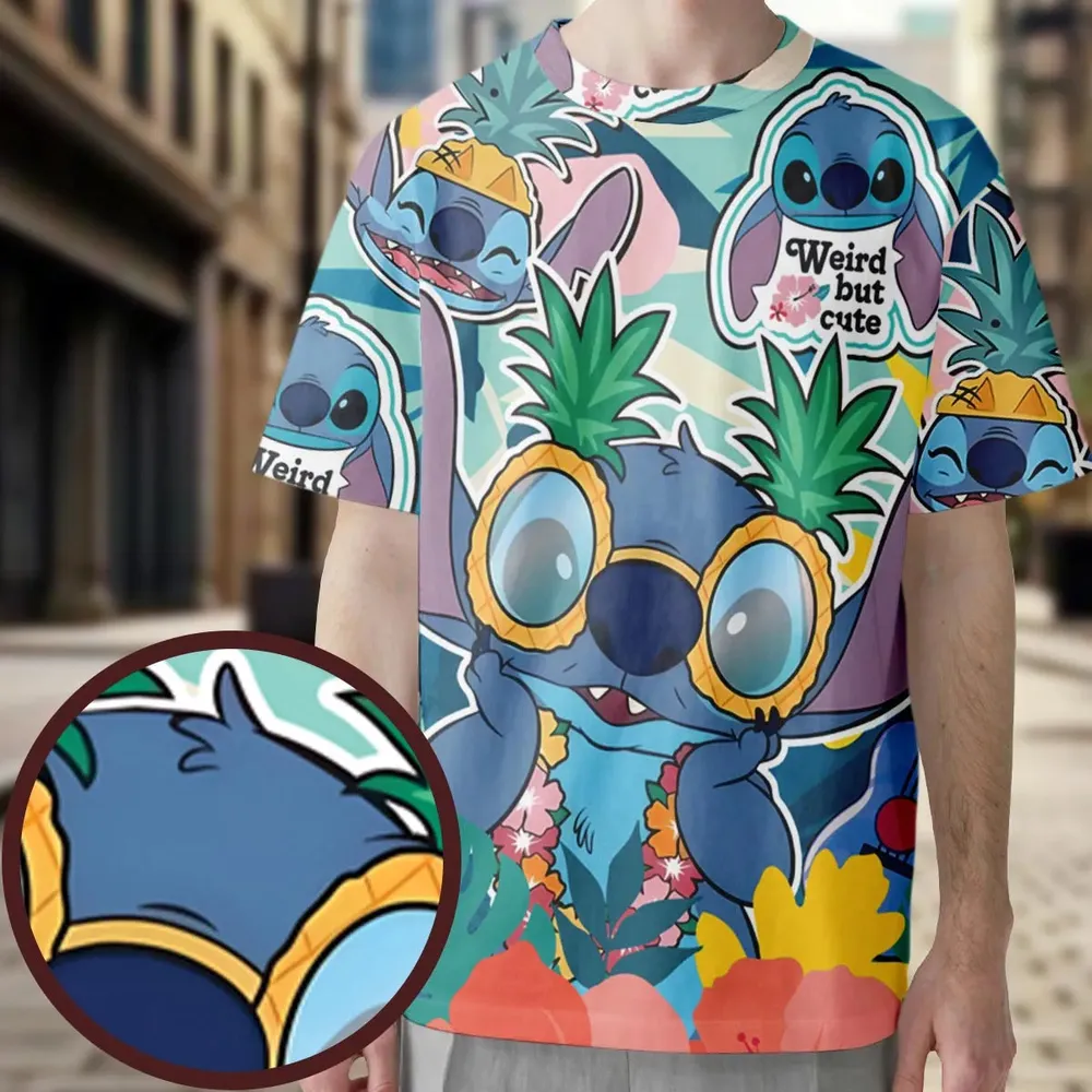 Weird But Cute Stitch All-Over Print Unisex T-Shirt - 3
