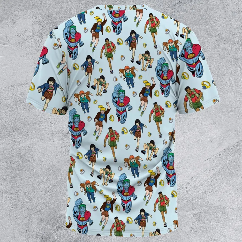 Save The Planet Captain Planet and the Planeteers All-Over Print Unisex T-Shirt - 3