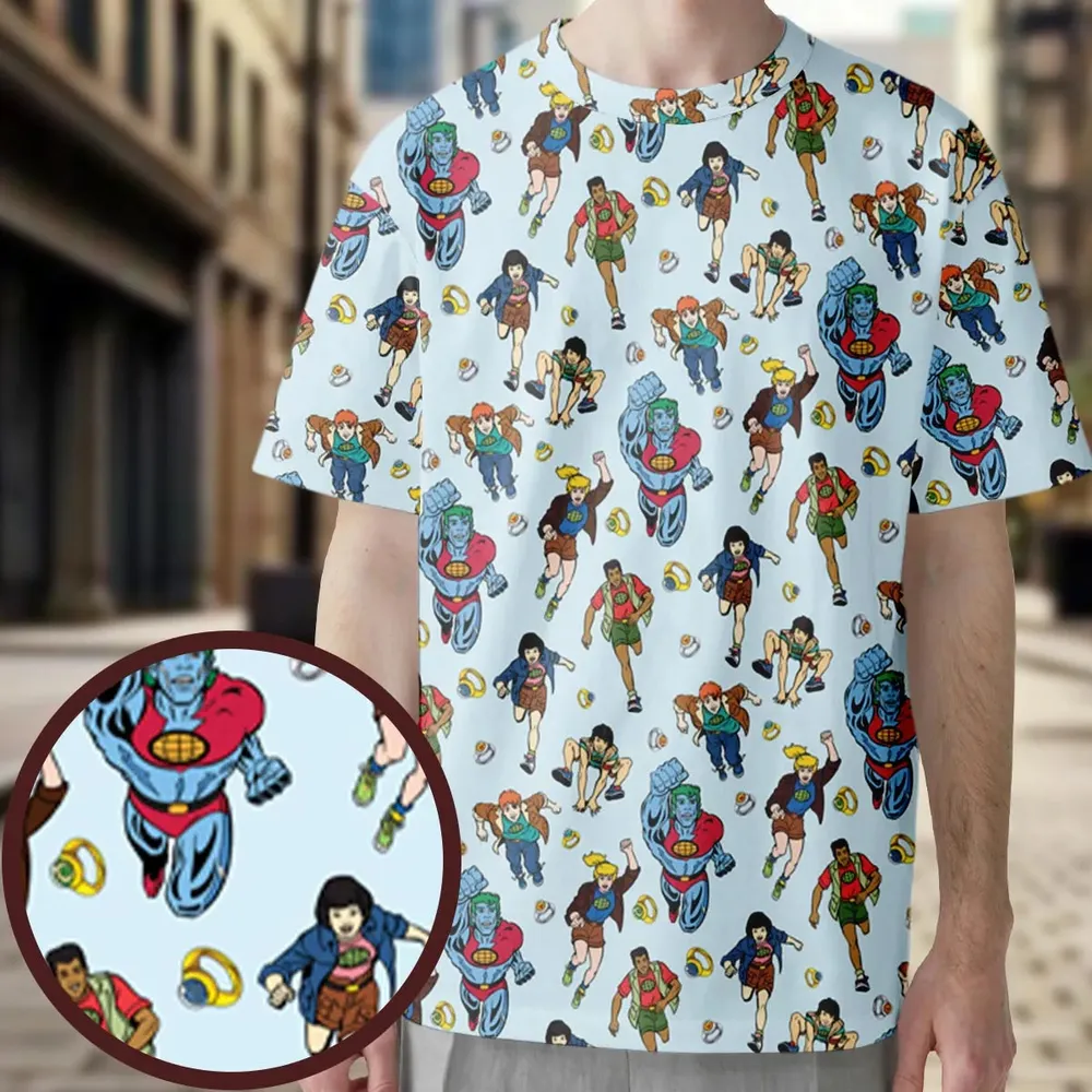 Save The Planet Captain Planet and the Planeteers All-Over Print Unisex T-Shirt - 4