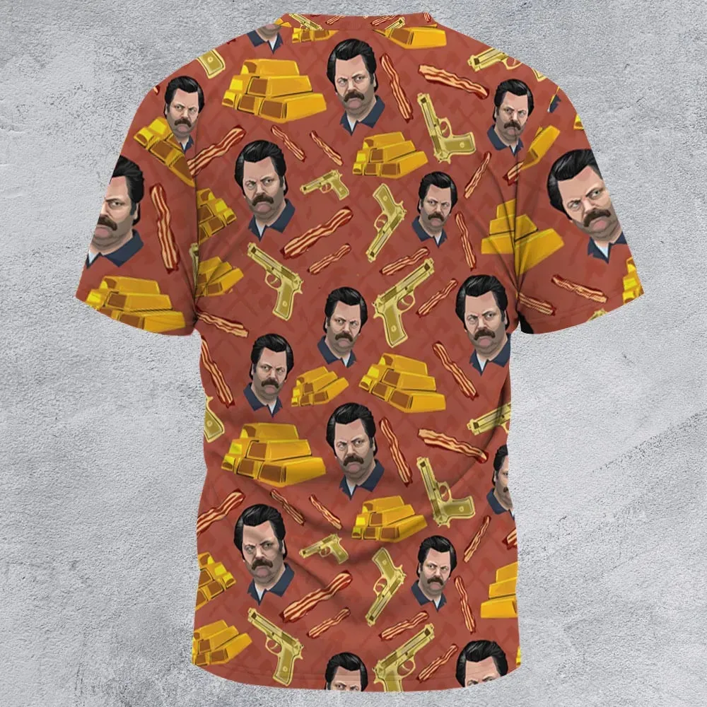 A Swan Song Parks and Recreation All-Over Print Unisex T-Shirt - 3