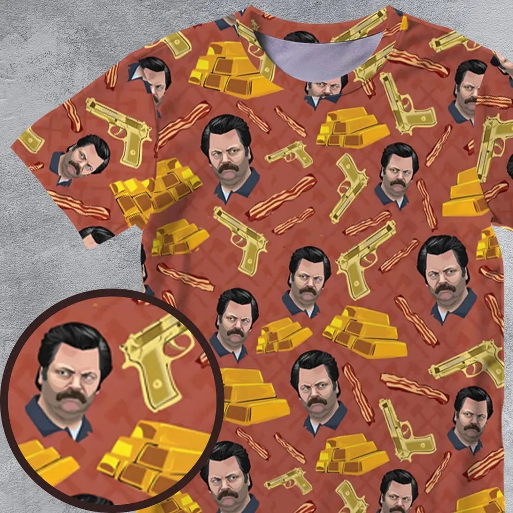 A Swan Song Parks and Recreation All-Over Print Unisex T-Shirt - 4