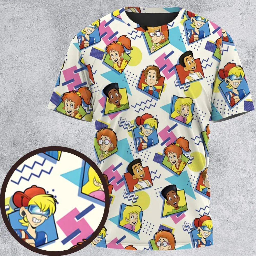 90s Pattern and Kids Club All-Over Print Unisex T-Shirt - 2