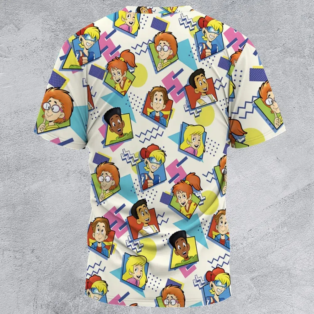 90s Pattern and Kids Club All-Over Print Unisex T-Shirt - 3