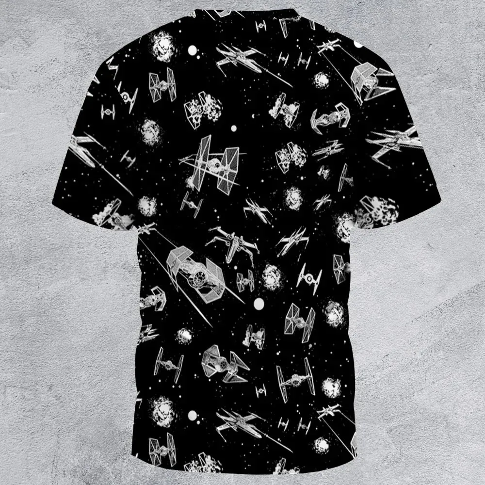 Space Ship Battle Star Wars All-Over Print Unisex T-Shirt - 3