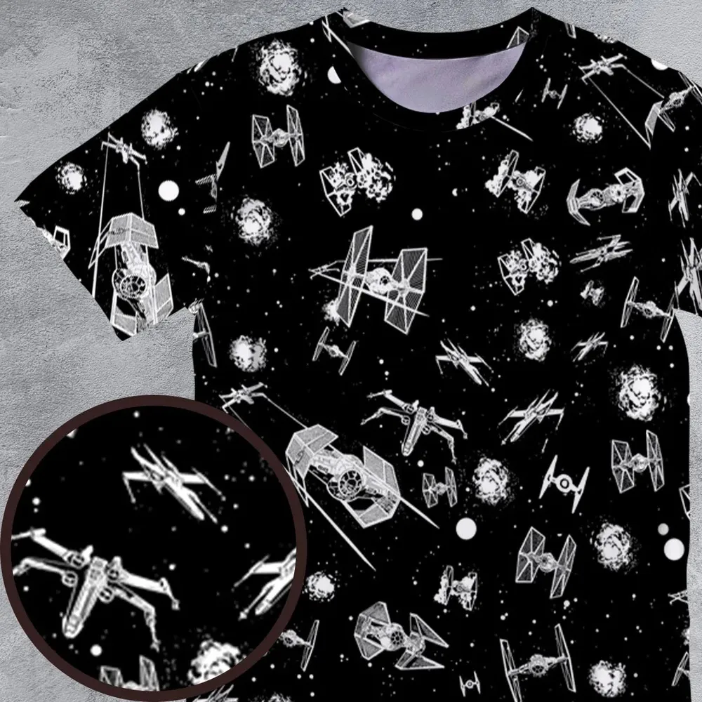 Space Ship Battle Star Wars All-Over Print Unisex T-Shirt - 4