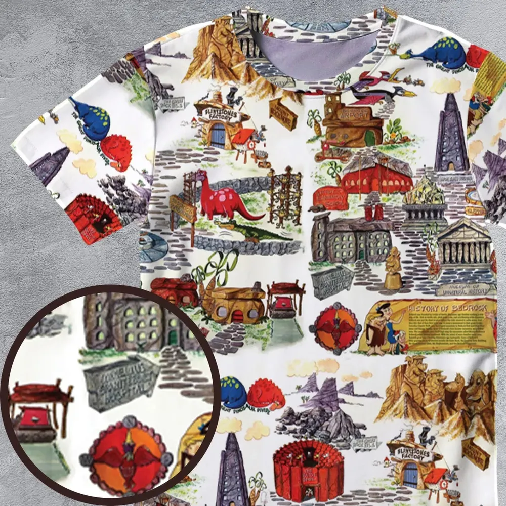 History Of Bedrock Flintstones All-Over Print Unisex T-Shirt - 4