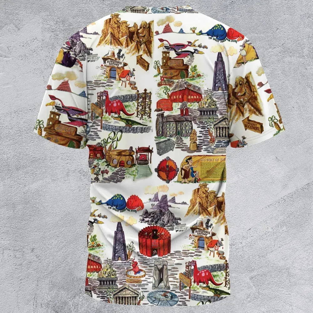 History Of Bedrock Flintstones All-Over Print Unisex T-Shirt - 2