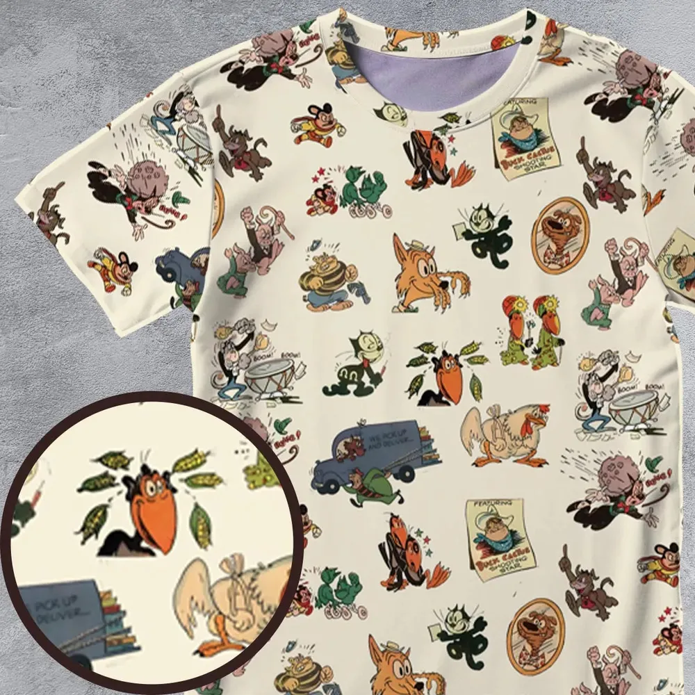 Nostalgia Terrytoons Characters All-Over Print Unisex T-Shirt - 4
