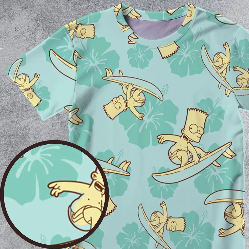 Surfing Simpsons The Simpsons All-Over Print Unisex T-Shirt - 4