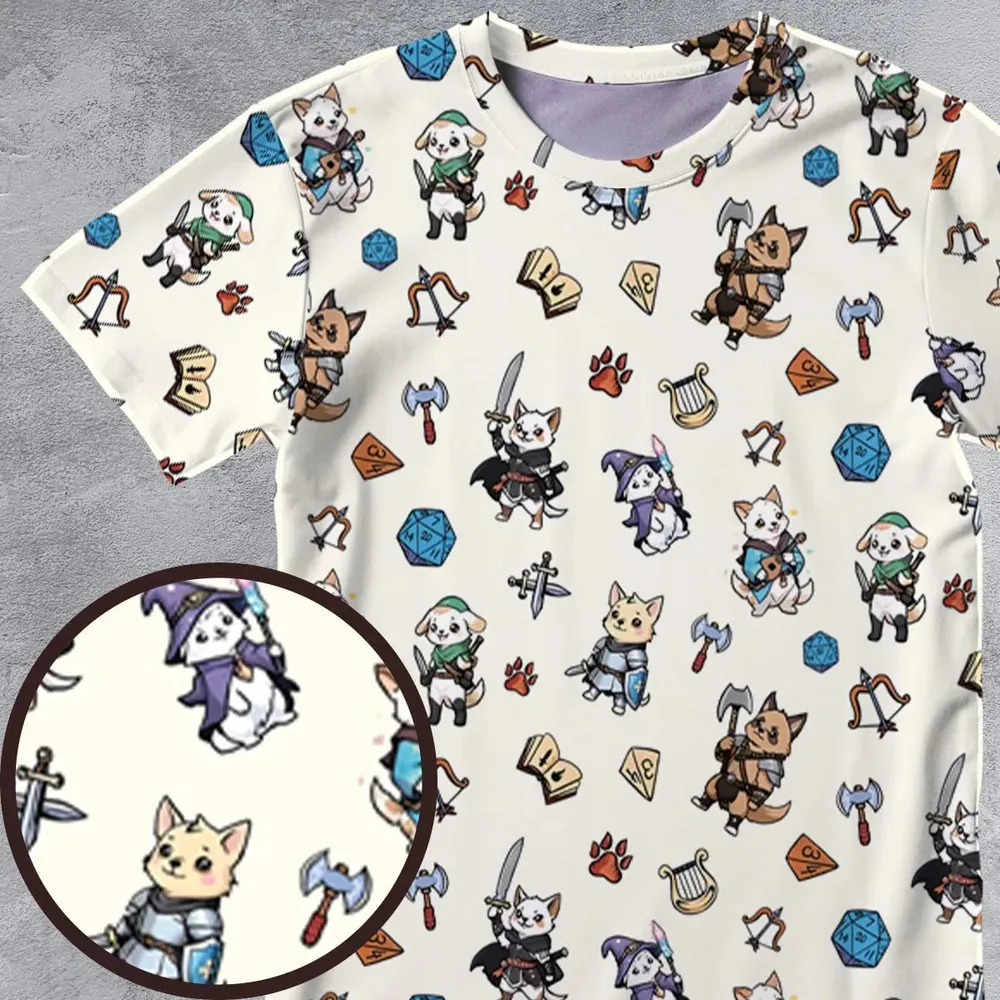 Dungeons and Dogs DnD All-Over Print Unisex T-Shirt - 4