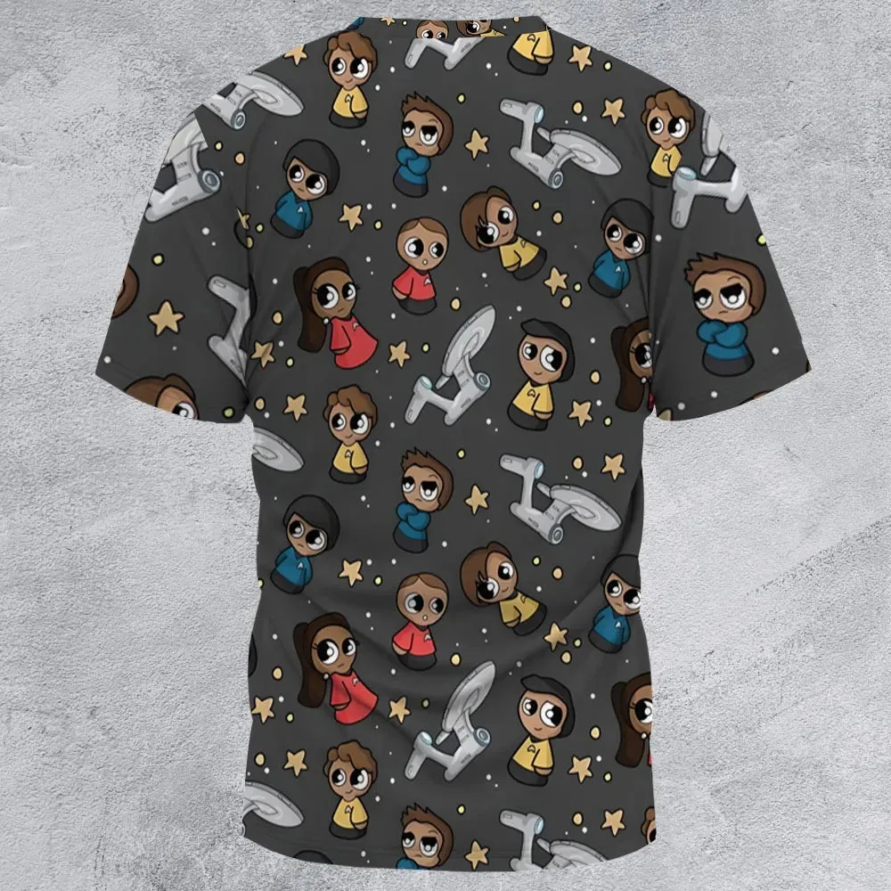 Cute Space Star Trek All-Over Print Unisex T-Shirt - 3