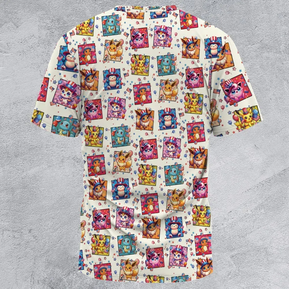 Chill The 4th Out Pokemon All-Over Print Unisex T-Shirt - 3