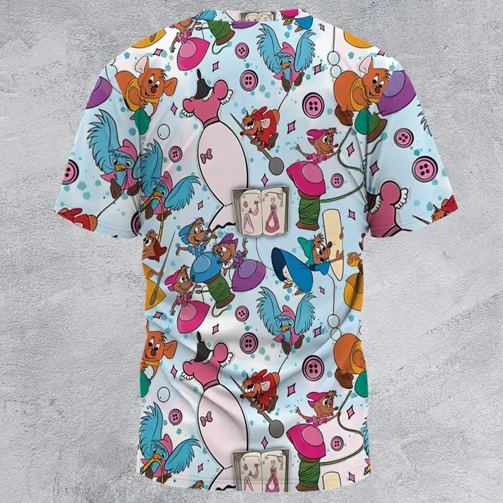 Jaq, Gus, & Sewing Friends All-Over Print Unisex T-Shirt - 3
