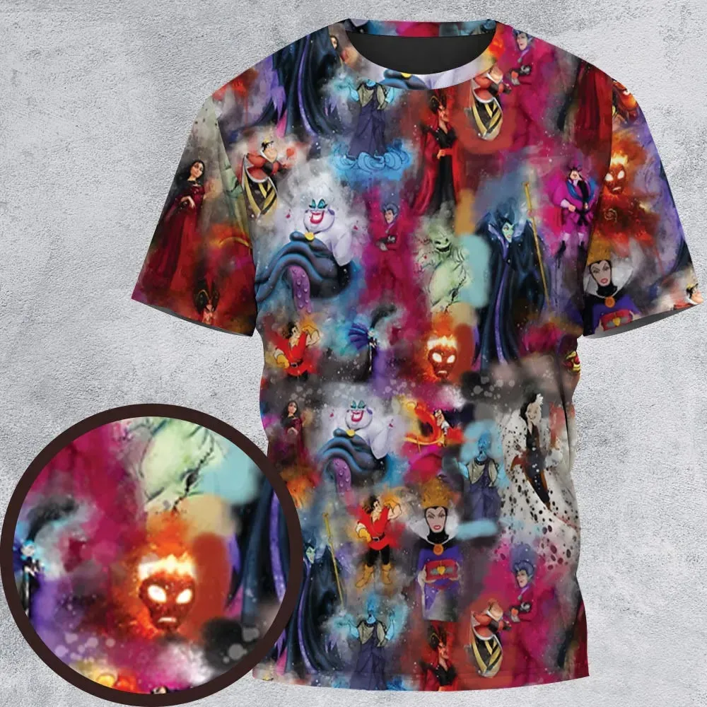 Watercolor Villains All-Over Print Unisex T-Shirt - 2